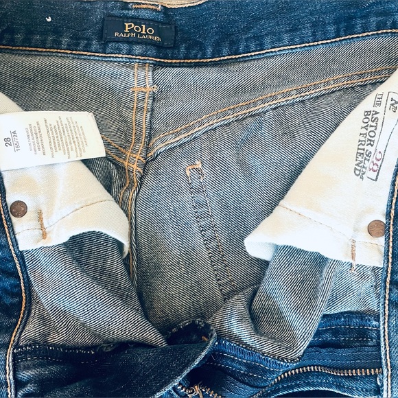 Polo Ralph Lauren Astor Slim Boyfriend painted Crane Jeans distressed 28 EUC - Picture 5 of 8